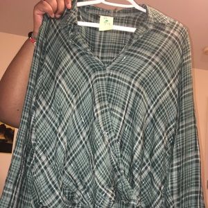 Green sparkly flannel